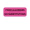 Nevs Food Allergies No Substititions Label 7/8 x 1-5/8" D-6308 - alternate 1